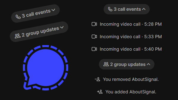 Signal to group notifications in chats and groups